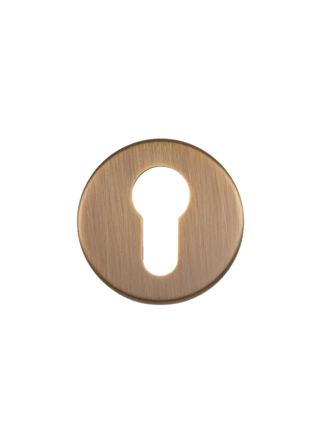 Zoo Hardware Euro Profile Escutcheon - 52mm Dia - Grade 201 - Antique Brass