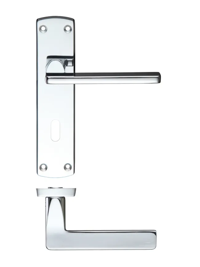 Zoo Hardware Leon lever on lock backplate - Polished Chrome