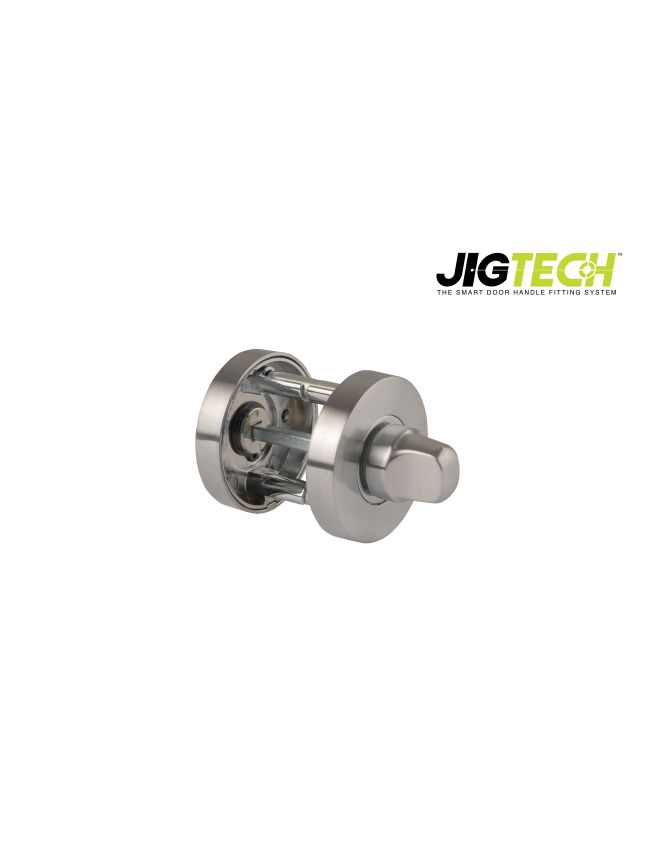 Jigtech Round bathroom Turn & Release Set Polished Chrome / Satin Chrome