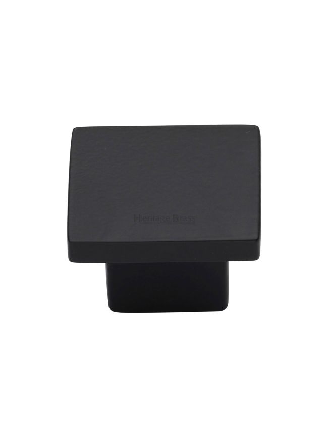 Heritage Brass Cabinet Knob Classic Square Design 32mm Matt Black finish
