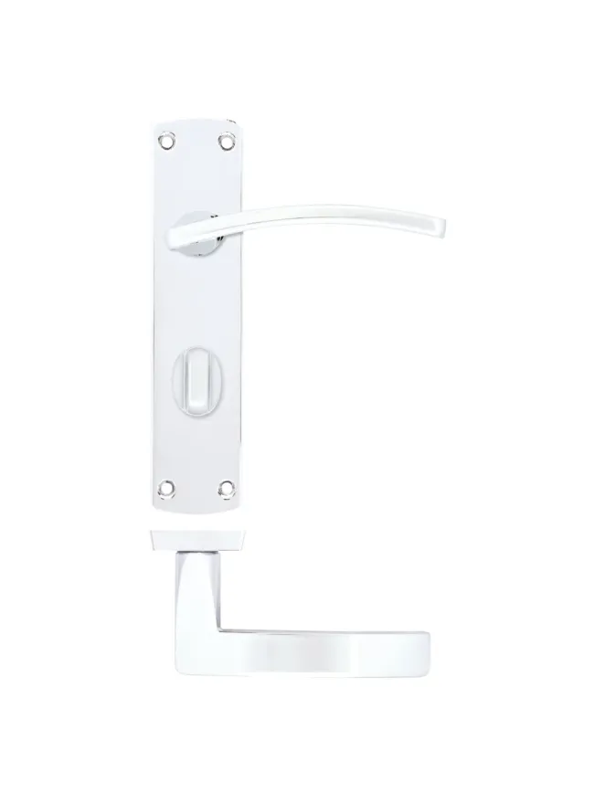 Zoo Hardware Toledo lever on bathroom backplate - Polished Chrome