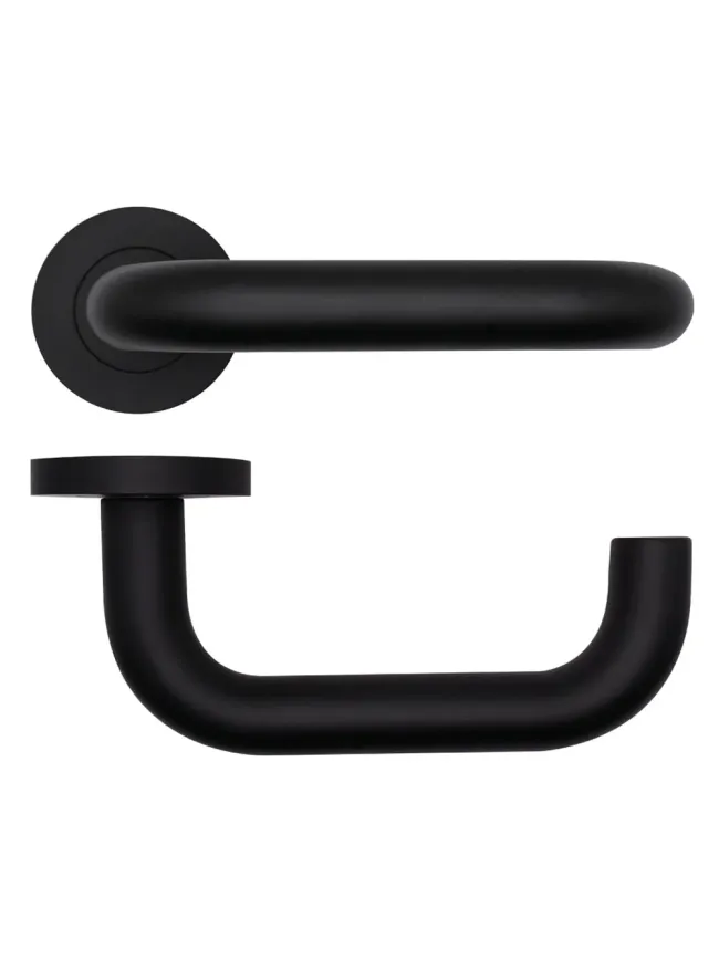 Zoo Hardware Maggiore Lever on Round Rose - Black