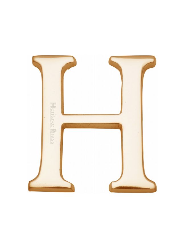 Heritage Brass Alphabet H Pin Fix 51mm (2") Polished Brass Finish