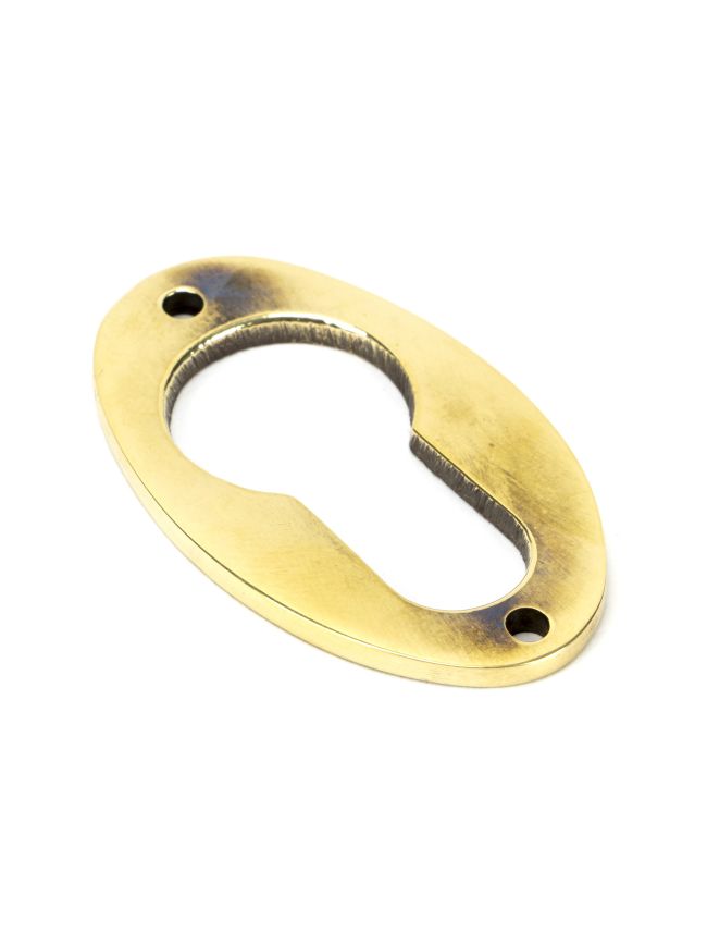Aged Brass Oval Euro Escutcheon