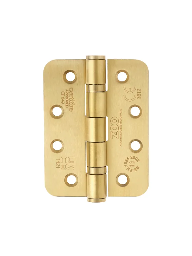 Zoo Hardware Grade 13 Ball Bearing Hinge - SS201 - Radius - CF849 - PVD Satin Brass