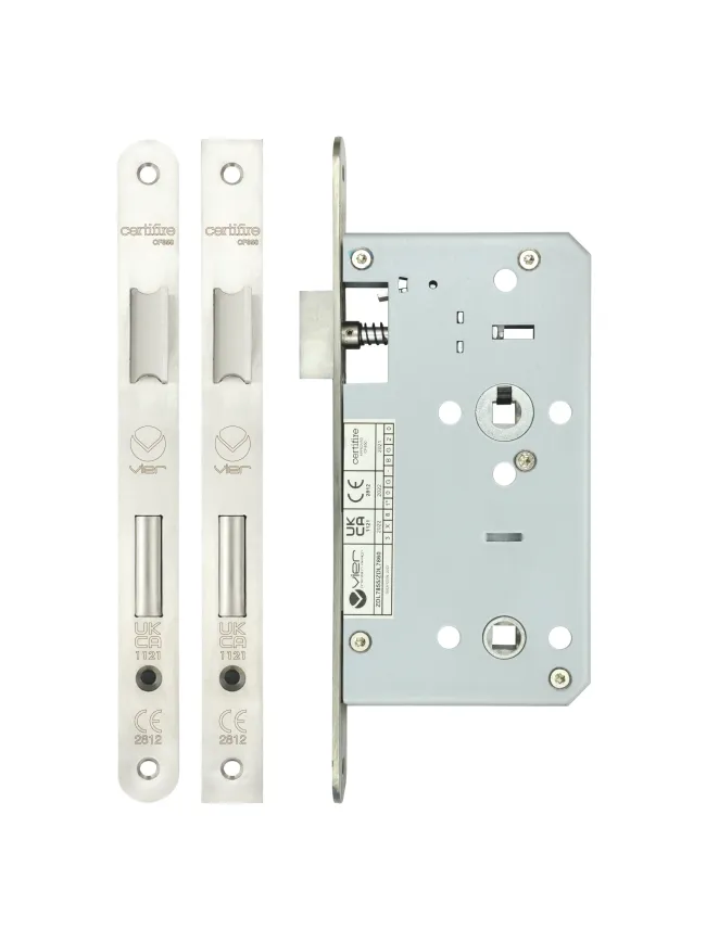 Zoo Hardware Din bathroom - 78mm c/c - backset 60mm - Satin Stainless