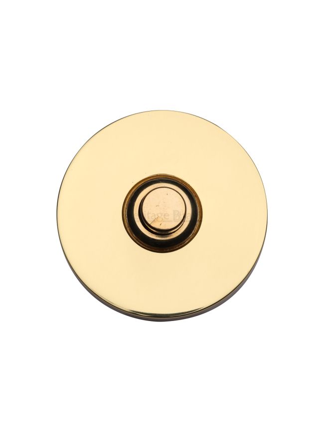 Heritage Brass Round Bell Push Polished Brass finish