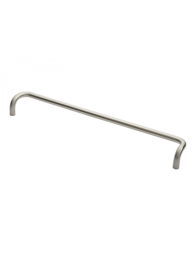 19mm Cranked Pull Handle 600mm Centres - Satin Stainless Steel