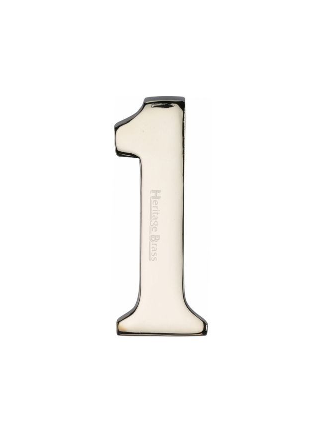 Heritage Brass Numeral 1 Self Adhesive 51mm (2") Polished Nickel finish