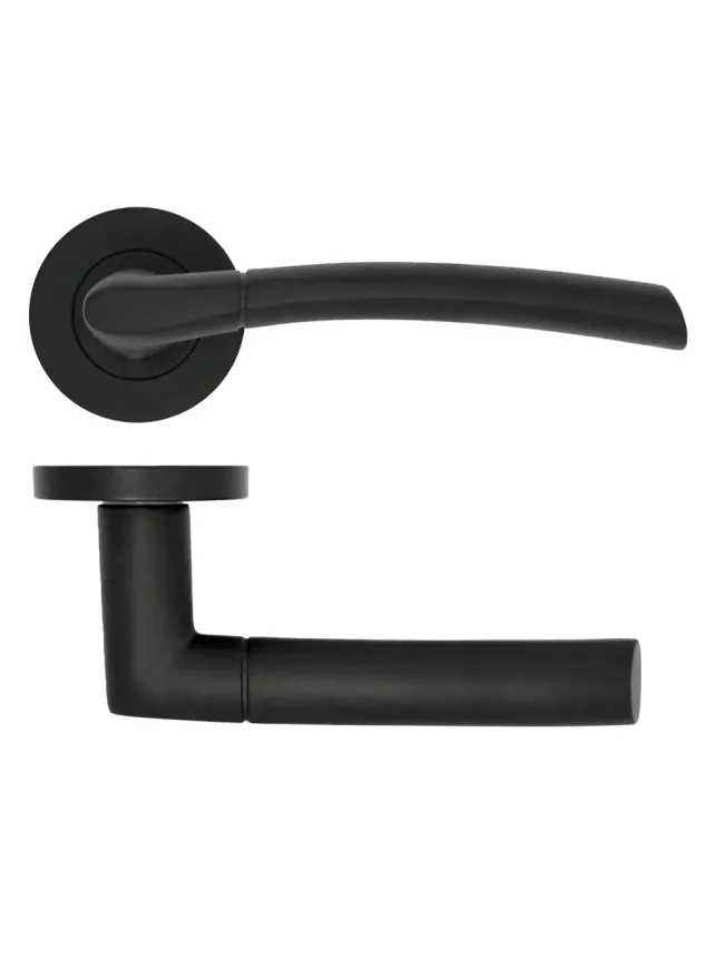 Zoo Hardware Andorra lever on rose - Matt Black