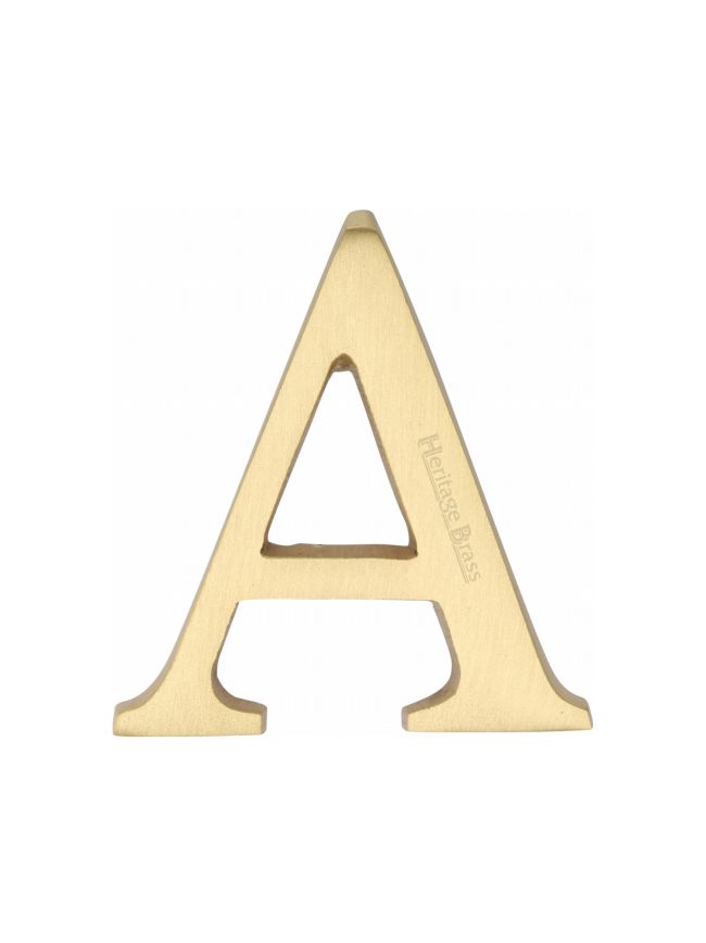 Heritage Brass Alphabet A Pin Fix 51mm (2") Satin Brass Finish