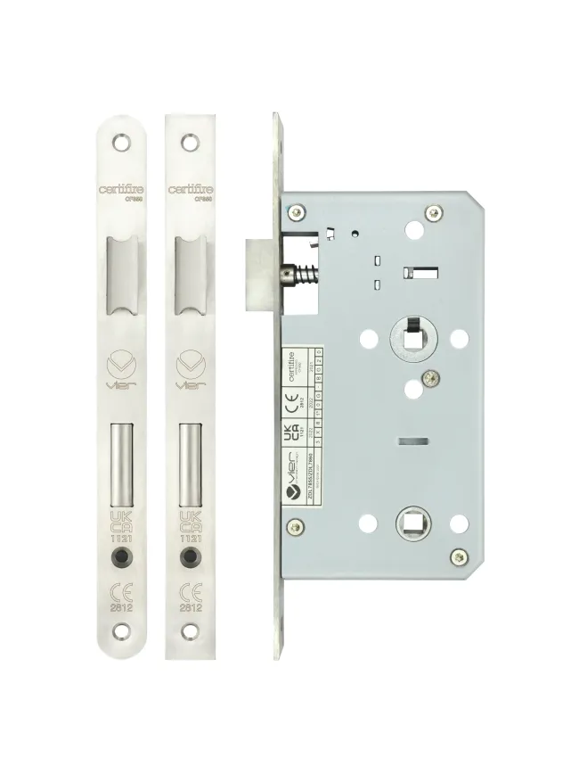 Zoo Hardware Din bathroom - 78mm c/c - backset 60mm - Satin Stainless