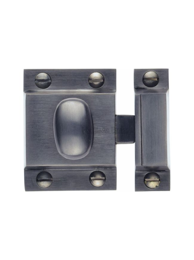 Heritage Brass Cupboard Latch with Oval Turn Matt Black Finish