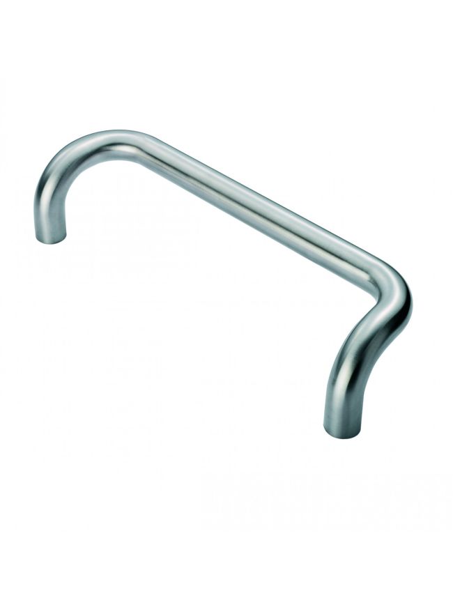 25mm Cranked Pull Handle 300mm Centres - Satin Stainless Steel