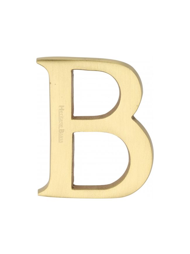 Heritage Brass Alphabet B Pin Fix 51mm (2") Satin Brass Finish