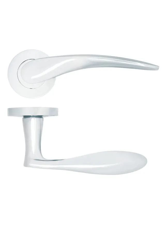 Zoo Hardware Merida lever on rose - Polished Chrome