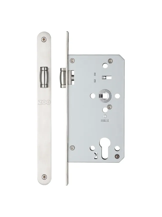 Zoo Hardware Roller din latch - backset 60mm - radius - Satin Stainless