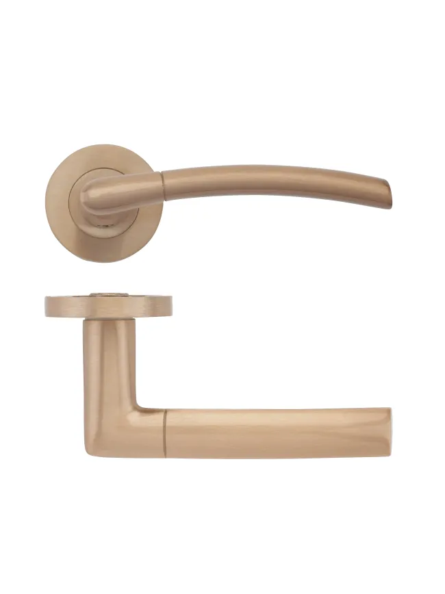 Zoo Hardware Olympus lever on round rose - Tuscan Rose Gold