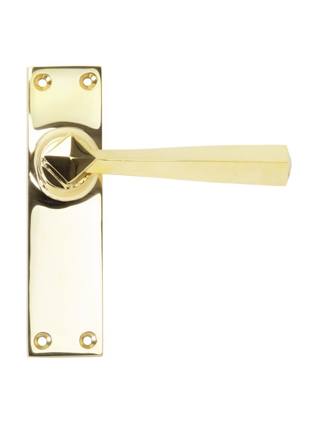 Polished Brass Straight Lever Latch Set