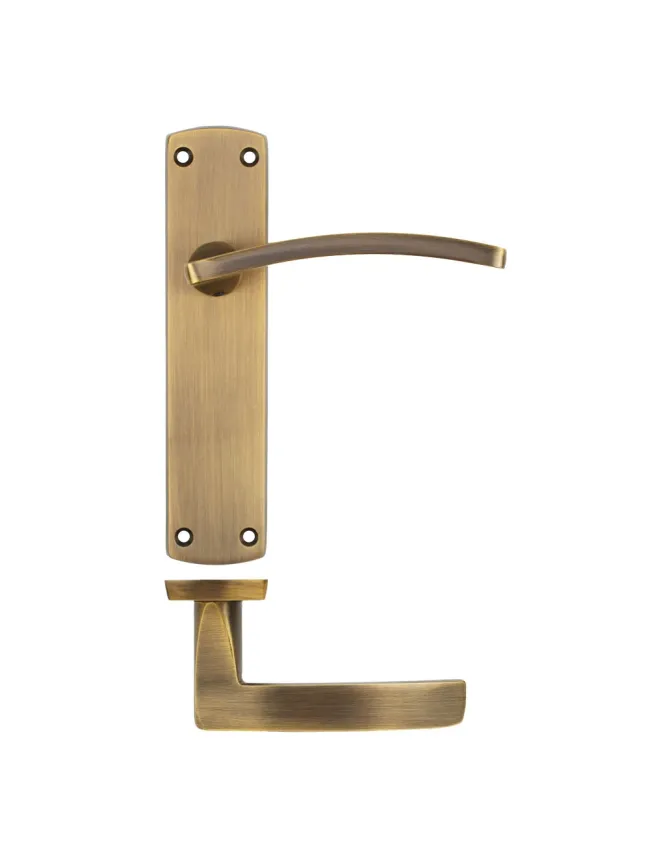 Zoo Hardware Toledo Lever on latch backplate - Antique Brass