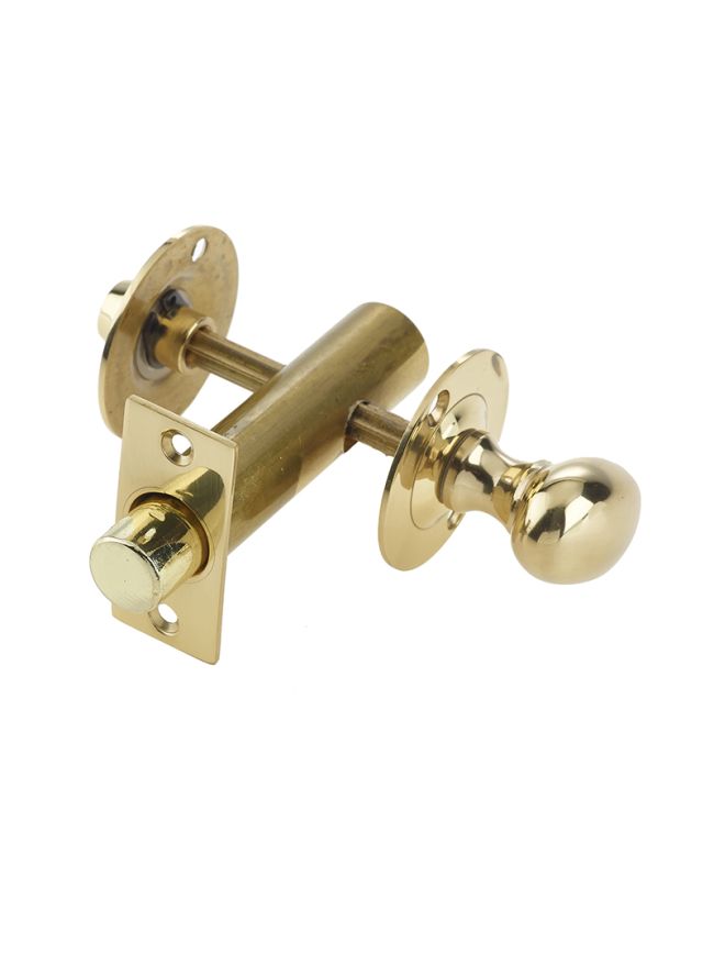 Jedo Bathroom Bolt C/W Mortice Bolt Polished Brass - By Frelan Hardware - JV2689PB