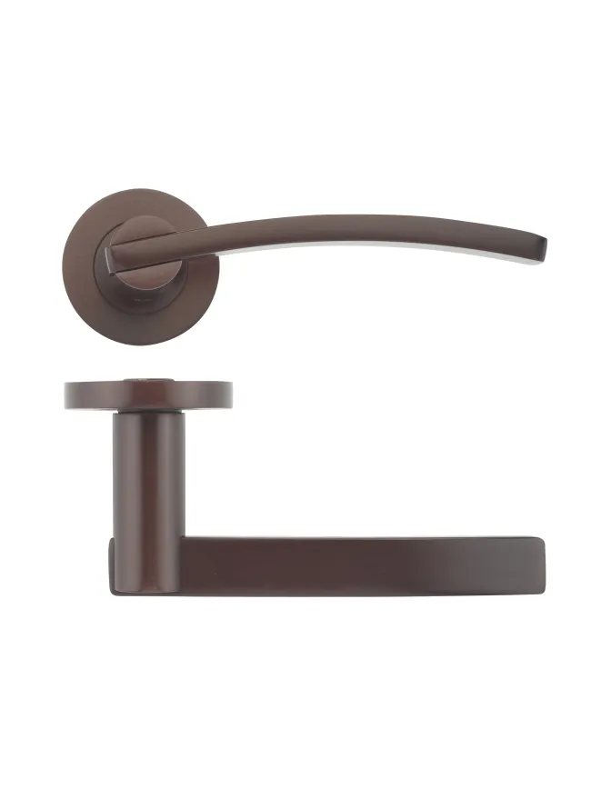 Zoo Hardware Adria lever on round rose - Etna Bronze