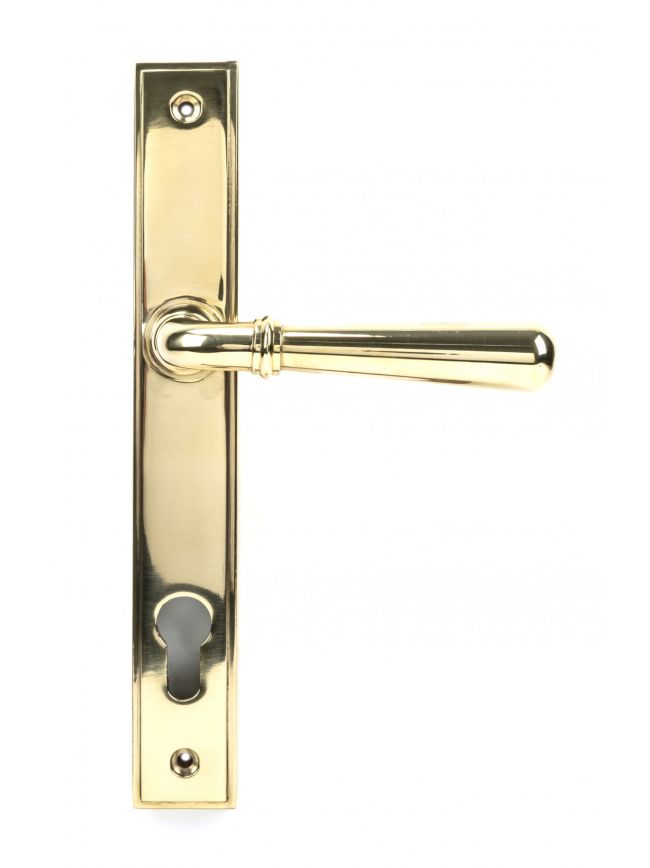 Polished Brass Newbury Slimline Lever Espag. Lock Set
