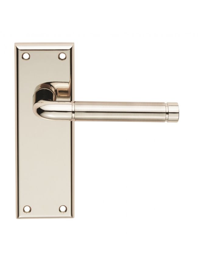 Serozzetta Quaranta Lever On Latch Backplate - Polished Nickel/Satin Nickel