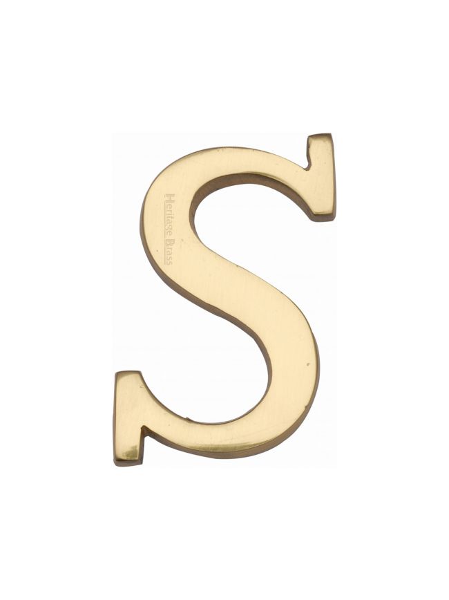 Heritage Brass Alphabet S Pin Fix 51mm (2") Polished Brass Finish