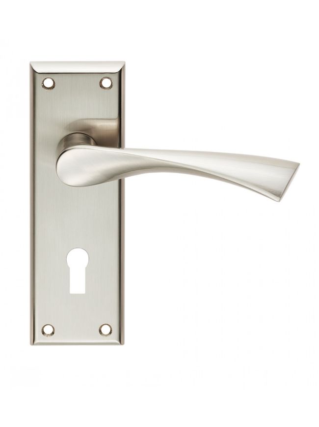 Serozzetta Venti Lever On Lock Backplate - Satin Nickel