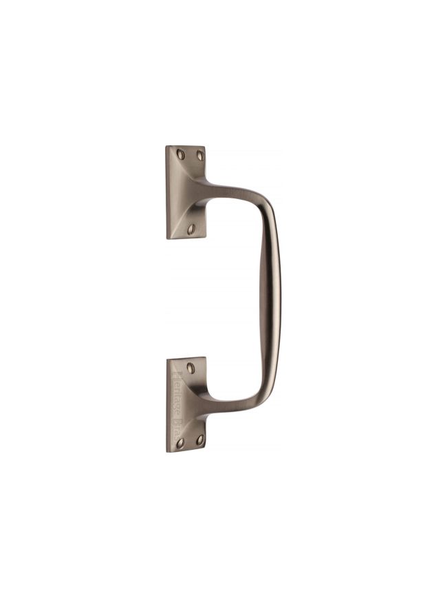 Heritage Brass Door Pull Handle Cranked Design 8" Satin Nickel Finish
