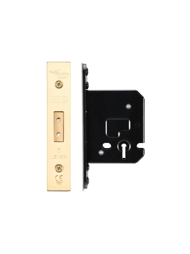 Zoo Hardware 3 Lever Dead Lock - 64mm C/W PVD Forend and Strike