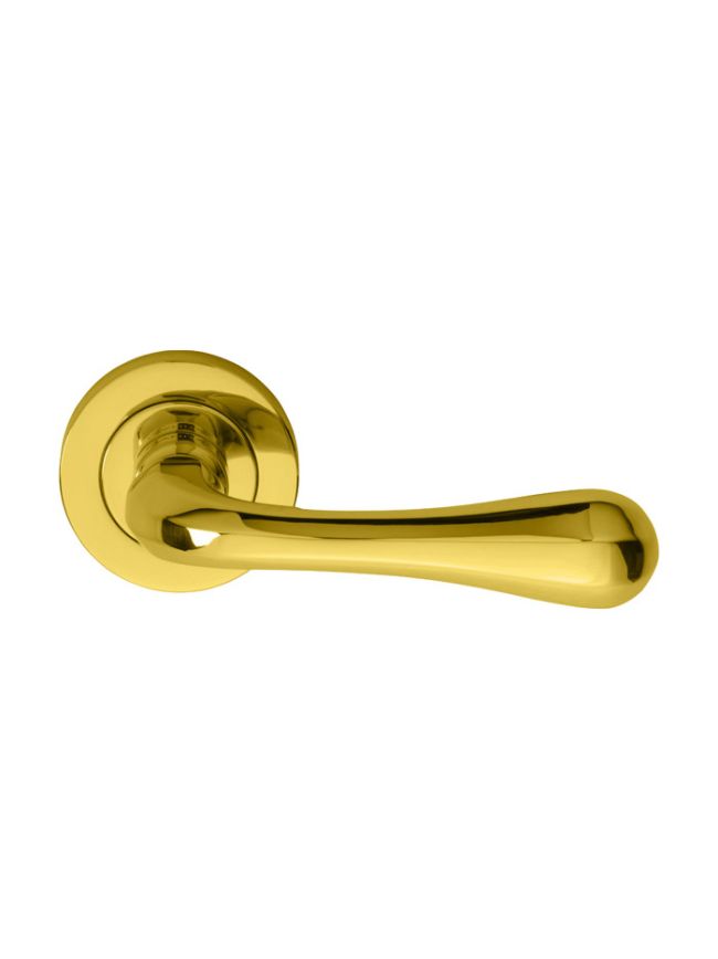 Astro Lever On Round Rose  - Polished Brass