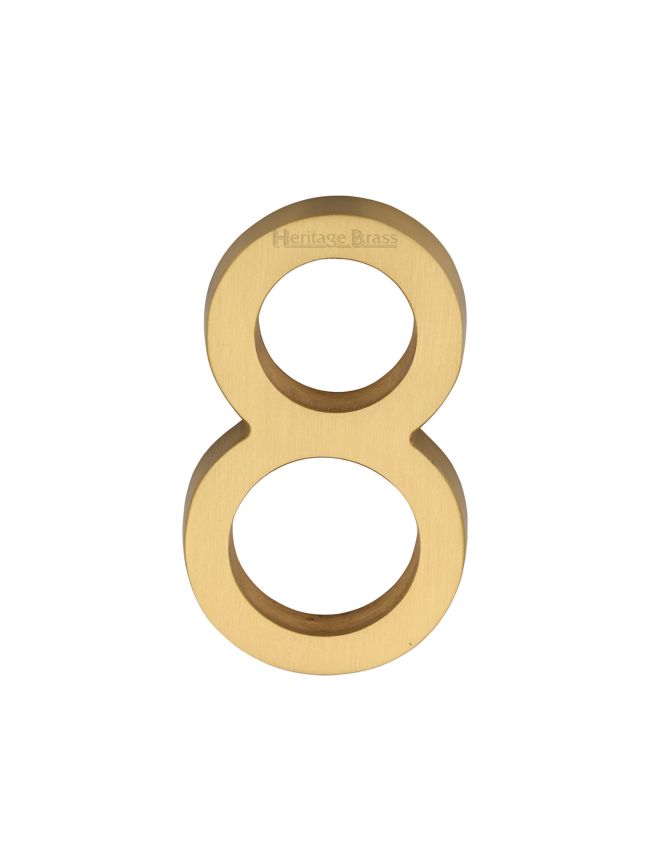 Heritage Brass Numeral 8 Concealed Fix 76mm (3") Satin Brass finish