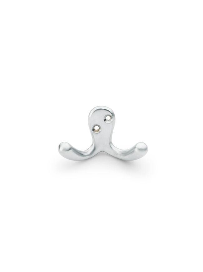 Alexander & Wilks - Victorian Double Robe Hook - Satin Chrome