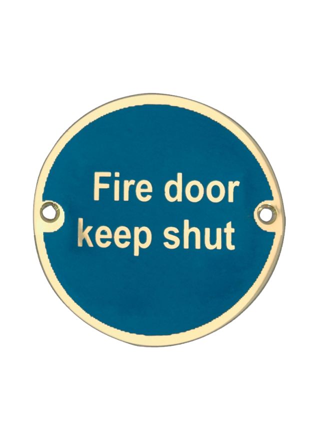 Stainless Steel Fire Door Keep Shut 75mm Polished Brass - By Frelan Hardware - JS100PB