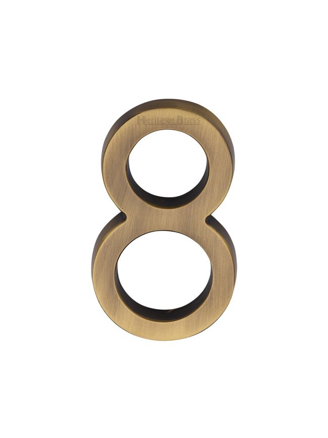 Heritage Brass Numeral 8 Concealed Fix 76mm (3") Antique Brass finish Brass finish
