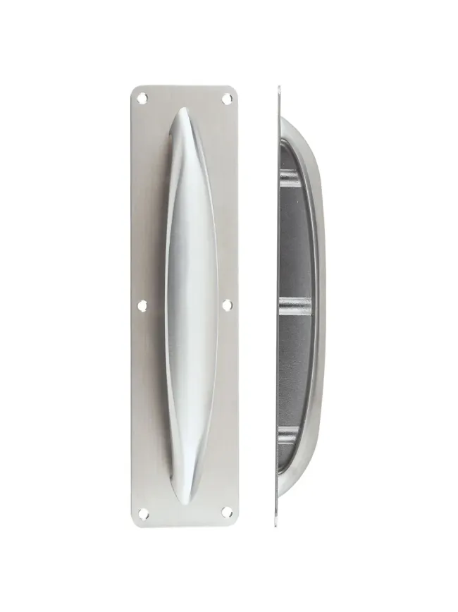 Zoo Hardware Anti Ligature Pull Handle on Backplate - Stainless Steel