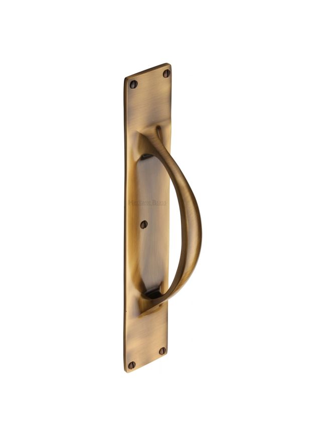 Heritage Brass Door Pull Handle on Plate Antique Brass finish