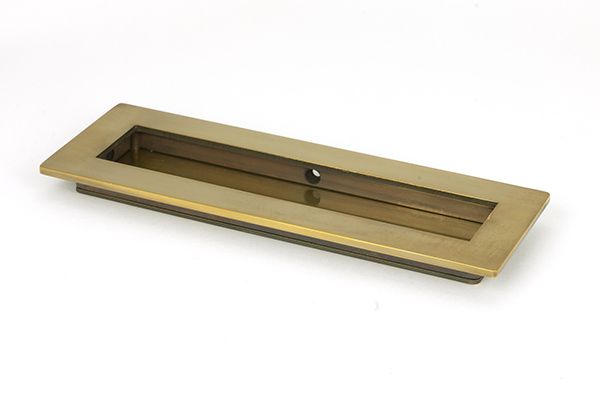 Aged Brass 175mm Plain Rectangular Pull