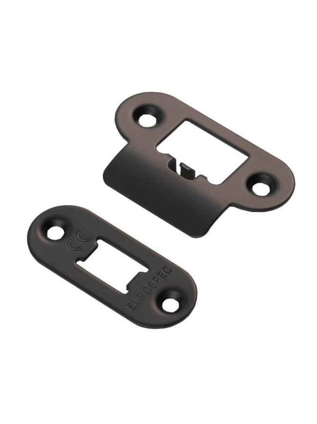 Forend Strike & Fixing Pack To Suit Heavy Duty Tubular Latch Radius - Matt Black