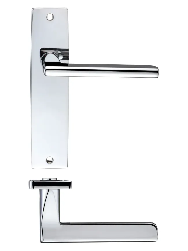 Zoo Hardware Venice lever on latch backplate - Polished Chrome