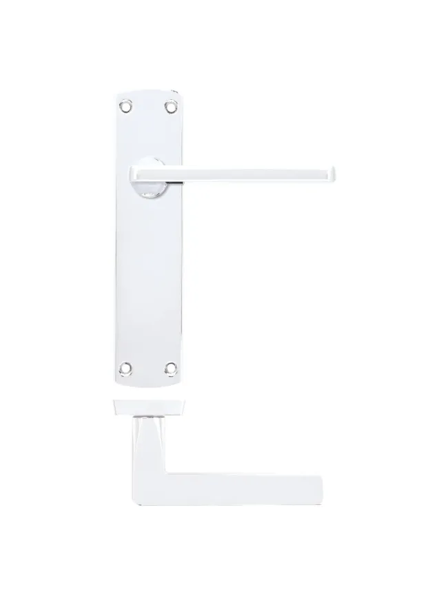 Zoo Hardware Leon lever on latch backplate - Polished Chrome