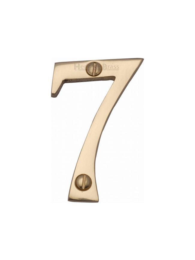 Heritage Brass Numeral 7 Face Fix 51mm (2") Polished Brass finish