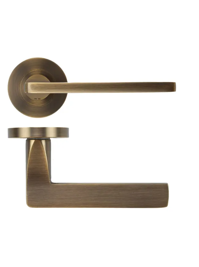 Zoo Hardware Leon lever on rose - Antique Brass