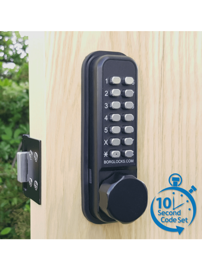 Borg BL2605 MG Pro ECP - Easicode Pro, Marine Grade Hex Knob Keypad, Inside Rim-Fixed Deadbolt, MG Pro (Black) Finish