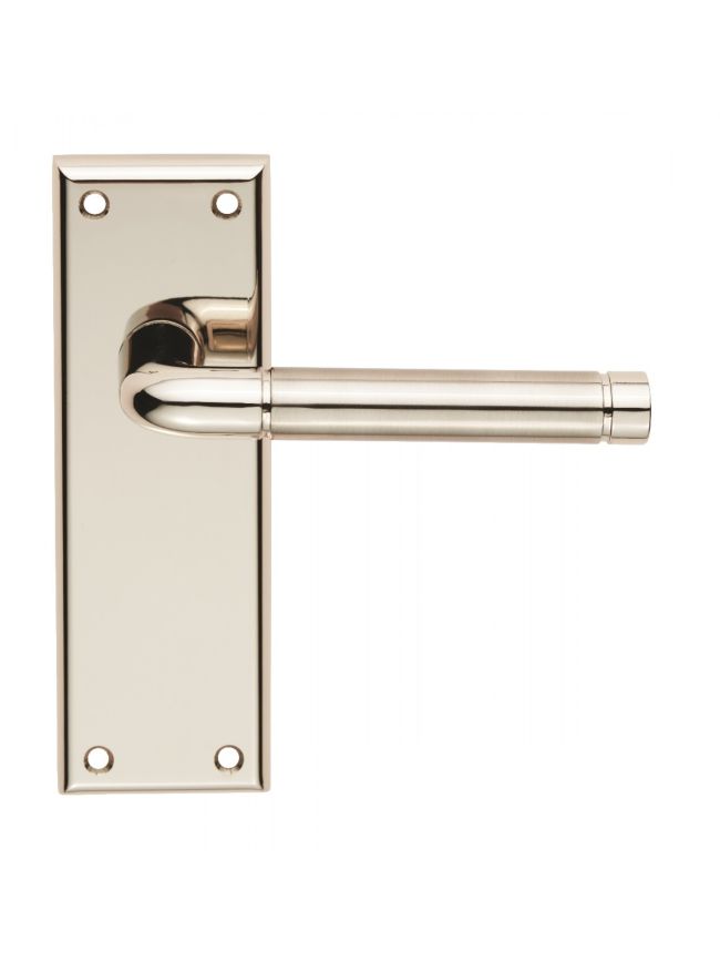 Serozzetta Quaranta Lever On Latch Backplate Retail Packaging - Polished Nickel/Satin Nickel