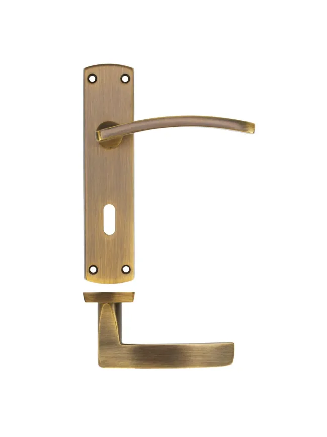 Zoo Hardware Toledo lever on lock backplate - Antique Brass