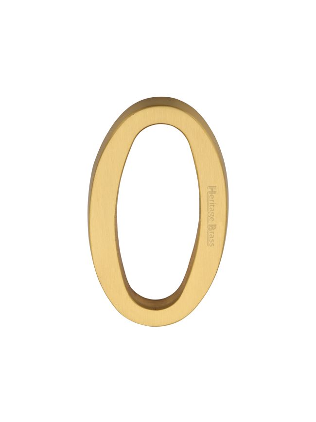 Heritage Brass Numeral 0 Concealed Fix 76mm (3") Satin Brass finish