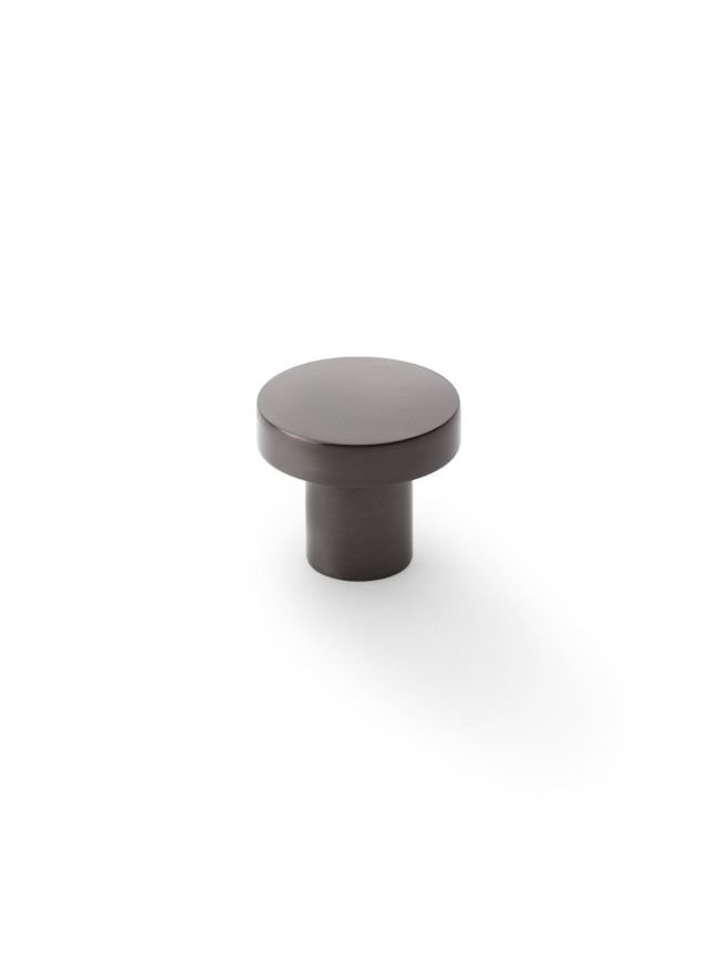 Alexander & Wilks - Hanover Plain Cupboard Knob - Dark Bronze - Knob 30mm